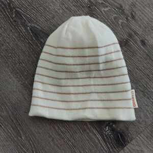 Gerry Cream with Rose Gold Stripes Beanie Hat Girls One Size